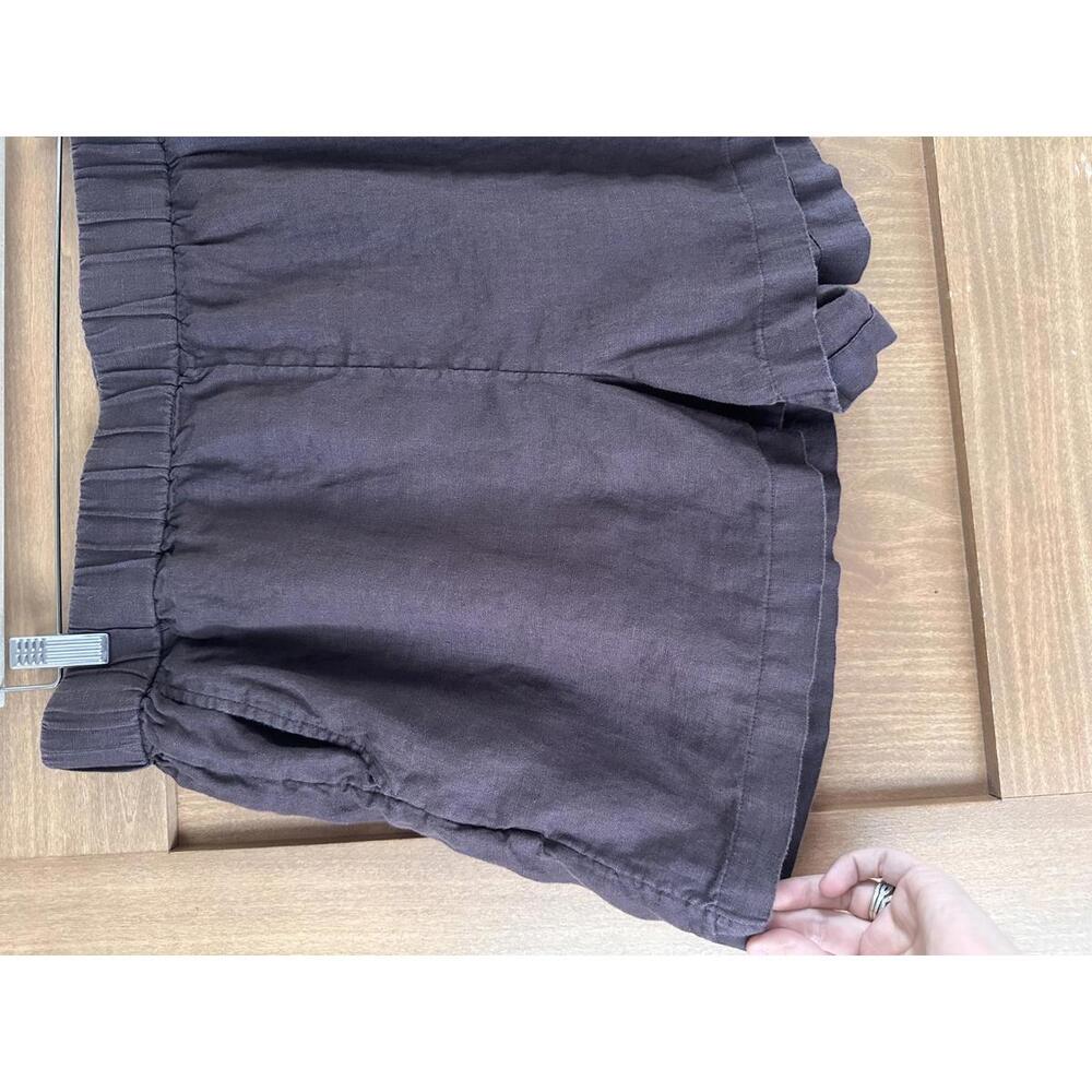 J.Crew 100% Linen Tropez Pull On Shorts 3” in Chocolate Brown Women’s size XL - Picture 3 of 11